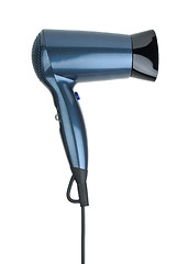 Image showing Compact blue hairdryer