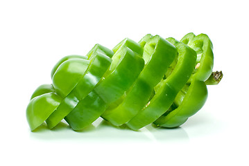 Image showing Sliced green sweet pepper