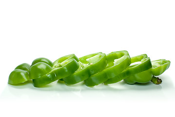 Image showing Sliced green sweet pepper