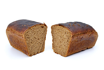 Image showing Two chunks of rye bread with anise