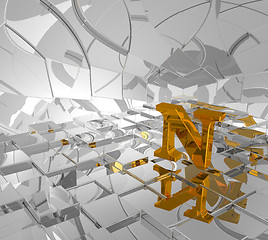 Image showing golden letter n