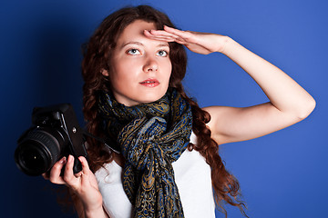 Image showing beautiful woman-photographer