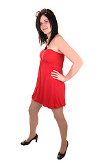Image showing Girl in red dress.