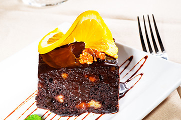 Image showing chocolate and walnuts cake