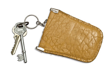 Image showing Keys and  leather tag