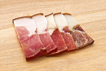 Image showing Smoked sliced bacon