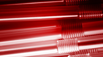 Image showing Drinking straw closeup