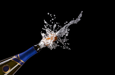 Image showing explosion of champagne bottle cork