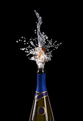 Image showing explosion of champagne bottle cork