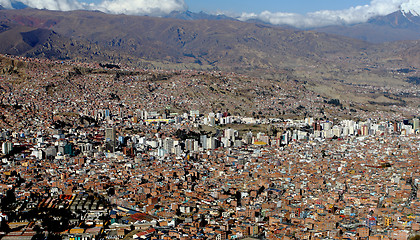 Image showing la paz bolivia aerial view