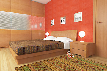 Image showing modern wood  bedroom