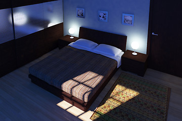 Image showing bedroom night time