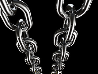 Image showing metal chain on black background