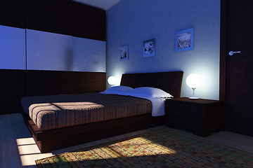 Image showing night in modern bedroom