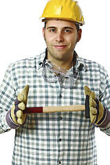 Image showing manaul worker with hammer