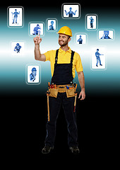 Image showing handyman and  technology