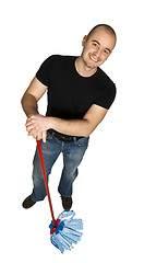 Image showing man clean floor