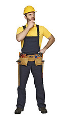 Image showing manual worker standing on white background