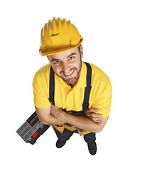 Image showing fun contruction worker portrait