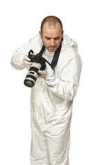 Image showing police scientist with camera