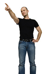 Image showing man point gesture