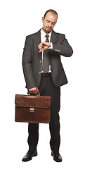 Image showing businessman look his watch