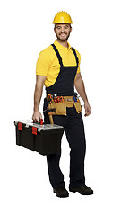 Image showing man at work with toolbox