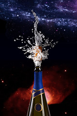 Image showing explosion of champagne bottle cork