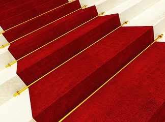 Image showing stair and red carpet