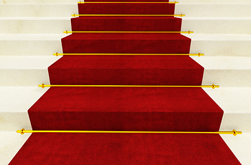 Image showing stair and red carpet