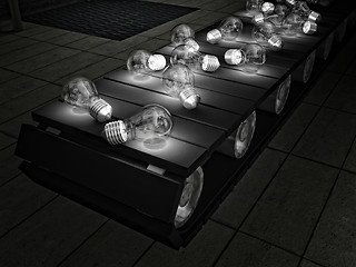 Image showing bulbs on Conveyor-belt