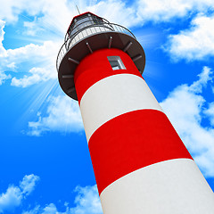 Image showing blue sky and classic light house