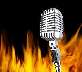 Image showing microphone in the fire
