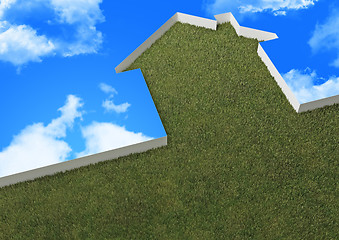 Image showing green house and sky