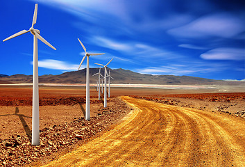 Image showing wind turbine in the desert