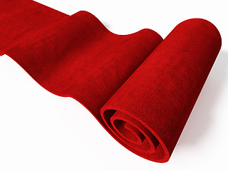 Image showing rolling red carpet