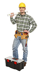 Image showing manual worker and tools