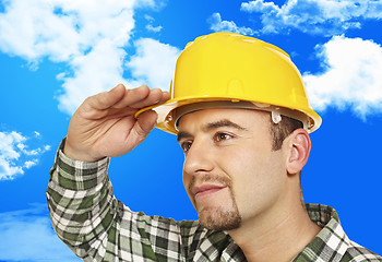 Image showing worker looking forward