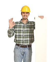 Image showing positive handyman and bill