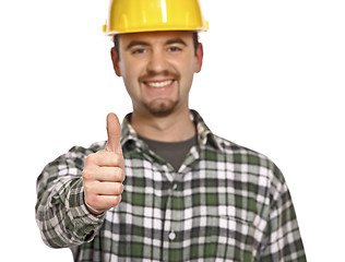 Image showing happy handyman thumb up