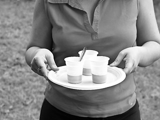 Image showing Barmaid with coffee