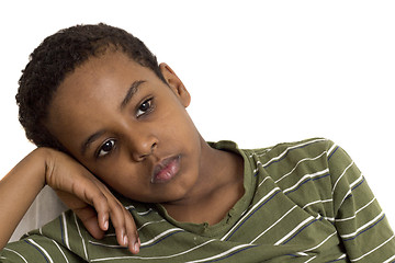 Image showing Portrait of a young resting on his hands