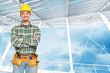 Image showing positive handyman portrait