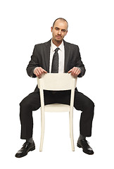 Image showing man sit on chair