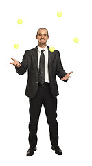 Image showing business play with yellow balls