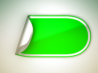 Image showing Rounded green bent sticker or label 