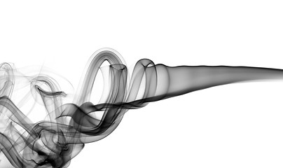 Image showing Abstract swirls of smoke on white