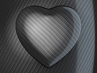 Image showing Love: Carbon fibre heart shape