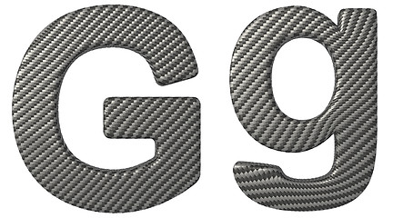 Image showing Carbon fiber font G lowercase and capital letters