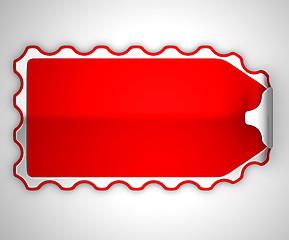 Image showing  Red jagged bent sticker or label 